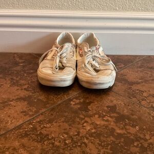 Vans Kids White Sneakers with Colorful Accents